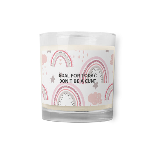 Glass jar soy wax candle